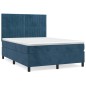 vidaXL Boxspringbett mit Matratze Dunkelblau 140x200 cm Samt vidaXL Boxspringbett mit Matratze Dunkelblau 140x200 cm Samt