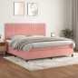 vidaXL Boxspringbett mit Matratze Rosa 200x200 cm Samt vidaXL Boxspringbett mit Matratze Rosa 200x200 cm Samt