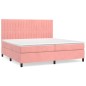 vidaXL Boxspringbett mit Matratze Rosa 200x200 cm Samt vidaXL Boxspringbett mit Matratze Rosa 200x200 cm Samt