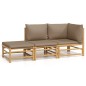 vidaXL 3-tlg. Garten-Lounge-Set mit Taupe Kissen Bambus vidaXL 3-tlg. Garten-Lounge-Set mit Taupe Kissen Bambus