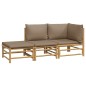 vidaXL 3-tlg. Garten-Lounge-Set mit Taupe Kissen Bambus vidaXL 3-tlg. Garten-Lounge-Set mit Taupe Kissen Bambus