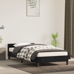vidaXL Bettgestell mit Kopfteil Schwarz 90x200 cm Samt
