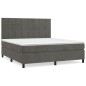 vidaXL Boxspringbett mit Matratze Dunkelgrau 160x200 cm Samt vidaXL Boxspringbett mit Matratze Dunkelgrau 160x200 cm Samt