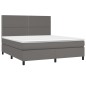 vidaXL Boxspringbett mit Matratze Grau 180x200 cm Kunstleder vidaXL Boxspringbett mit Matratze Grau 180x200 cm Kunstleder