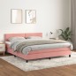 vidaXL Boxspringbett mit Matratze Rosa 180x200 cm Samt vidaXL Boxspringbett mit Matratze Rosa 180x200 cm Samt