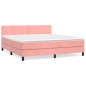 vidaXL Boxspringbett mit Matratze Rosa 180x200 cm Samt vidaXL Boxspringbett mit Matratze Rosa 180x200 cm Samt