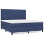vidaXL Boxspringbett mit Matratze Blau 160x200 cm Stoff vidaXL Boxspringbett mit Matratze Blau 160x200 cm Stoff
