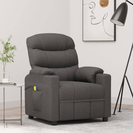 Massagesessel Dunkelgrau Stoff