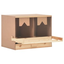 vidaXL Legenest Hühnernest 2 Fächer 63 x 40 x 45 cm Massivholz Kiefer