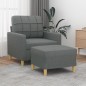vidaXL Sessel mit Hocker Dunkelgrau 60 cm Stoff vidaXL Sessel mit Hocker Dunkelgrau 60 cm Stoff