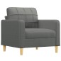 vidaXL Sessel mit Hocker Dunkelgrau 60 cm Stoff vidaXL Sessel mit Hocker Dunkelgrau 60 cm Stoff