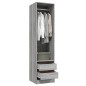 vidaXL Kleiderschrank mit Schubladen Grau Sonoma 50x50x200 cm vidaXL Kleiderschrank mit Schubladen Grau Sonoma 50x50x200 cm