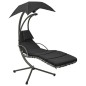 vidaXL Garten-Schaukelstuhl Schwarz und Grau 190x90x200 cm Stoff vidaXL Garten-Schaukelstuhl Schwarz und Grau 190x90x200 cm Stoff