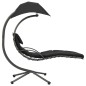 vidaXL Garten-Schaukelstuhl Schwarz und Grau 190x90x200 cm Stoff vidaXL Garten-Schaukelstuhl Schwarz und Grau 190x90x200 cm Stoff