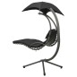 vidaXL Garten-Schaukelstuhl Schwarz und Grau 190x90x200 cm Stoff vidaXL Garten-Schaukelstuhl Schwarz und Grau 190x90x200 cm Stoff