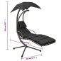 vidaXL Garten-Schaukelstuhl Schwarz und Grau 190x90x200 cm Stoff vidaXL Garten-Schaukelstuhl Schwarz und Grau 190x90x200 cm Stoff