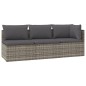 vidaXL 3-tlg. Garten-Lounge-Set mit Kissen Grau Poly Rattan vidaXL 3-tlg. Garten-Lounge-Set mit Kissen Grau Poly Rattan