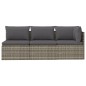 vidaXL 3-tlg. Garten-Lounge-Set mit Kissen Grau Poly Rattan vidaXL 3-tlg. Garten-Lounge-Set mit Kissen Grau Poly Rattan