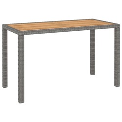 vidaXL 6-tlg. Garten-Essgruppe Poly Rattan Akazie Massivholz Grau
