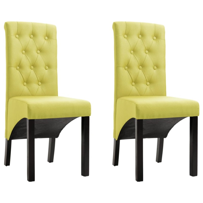 vidaXL Esszimmerstühle 2 Stück Grün Stoff vidaXL Esszimmerstühle 2 Stück Grün Stoff