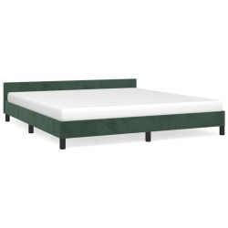 vidaXL Bettgestell mit Kopfteil Dunkelgrün 180x200 cm Samt