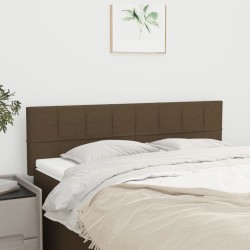 vidaXL Kopfteile 2 Stk. Dunkelbraun 72x5x78/88 cm Stoff