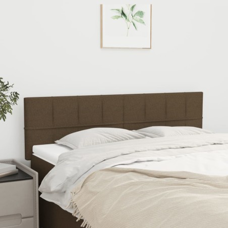 vidaXL Kopfteile 2 Stk. Dunkelbraun 72x5x78/88 cm Stoff