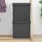 vidaXL Hocker mit Stauraum 2 Stk. Grau PVC vidaXL Hocker mit Stauraum 2 Stk. Grau PVC