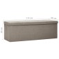 vidaXL Faltbare Sitzbank mit Stauraum Taupe Leinenoptik vidaXL Faltbare Sitzbank mit Stauraum Taupe Leinenoptik