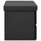 vidaXL Faltbare Sitzbank mit Stauraum Schwarz 76x38x38 cm Leinenoptik vidaXL Faltbare Sitzbank mit Stauraum Schwarz 76x38x38 cm Leinenoptik