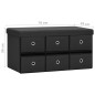 vidaXL Faltbare Sitzbank mit Stauraum Schwarz 76x38x38 cm Leinenoptik vidaXL Faltbare Sitzbank mit Stauraum Schwarz 76x38x38 cm Leinenoptik