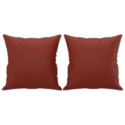 vidaXL Zierkissen 2 Stk. Weinrot 40x40 cm Kunstleder