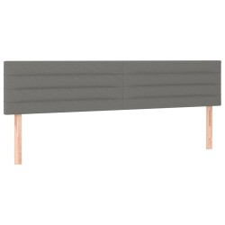 vidaXL Kopfteile 2 Stk. Dunkelgrau 100x5x78/88 cm Stoff
