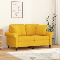 vidaXL Zierkissen 2 Stk. Hellgelb 40x40 cm Stoff