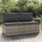 vidaXL Gartensofa 2-Sitzer mit Kissen Grau Poly Rattan vidaXL Gartensofa 2-Sitzer mit Kissen Grau Poly Rattan