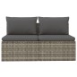 vidaXL Gartensofa 2-Sitzer mit Kissen Grau Poly Rattan vidaXL Gartensofa 2-Sitzer mit Kissen Grau Poly Rattan