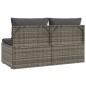 vidaXL Gartensofa 2-Sitzer mit Kissen Grau Poly Rattan vidaXL Gartensofa 2-Sitzer mit Kissen Grau Poly Rattan