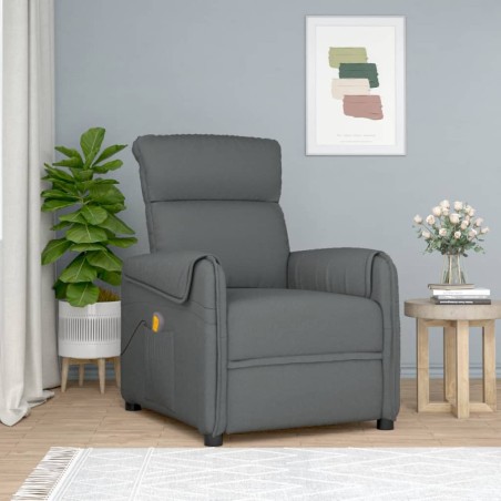 Massagesessel Dunkelgrau Stoff