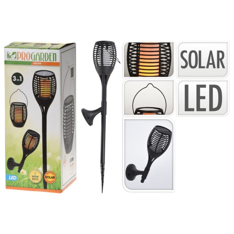 ProGarden 3-in-1 LED Solar-Taschenlampe Gartenleuchte Schwarz ProGarden 3-in-1 LED Solar-Taschenlampe Gartenleuchte Schwarz