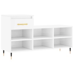 vidaXL Schuhregal Hochglanz-Weiß 102x36x60 cm Holzwerkstoff