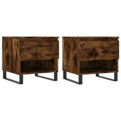 vidaXL Couchtische 2 Stk. Räuchereiche 50x46x50 cm Holzwerkstoff