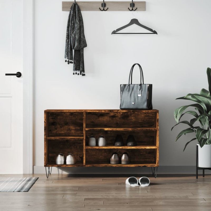 vidaXL Schuhregal Räuchereiche 102x36x60 cm Holzwerkstoff vidaXL Schuhregal Räuchereiche 102x36x60 cm Holzwerkstoff
