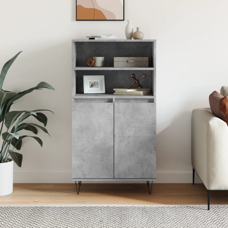 vidaXL Highboard Betongrau 60x36x110 cm Holzwerkstoff vidaXL Highboard Betongrau 60x36x110 cm Holzwerkstoff