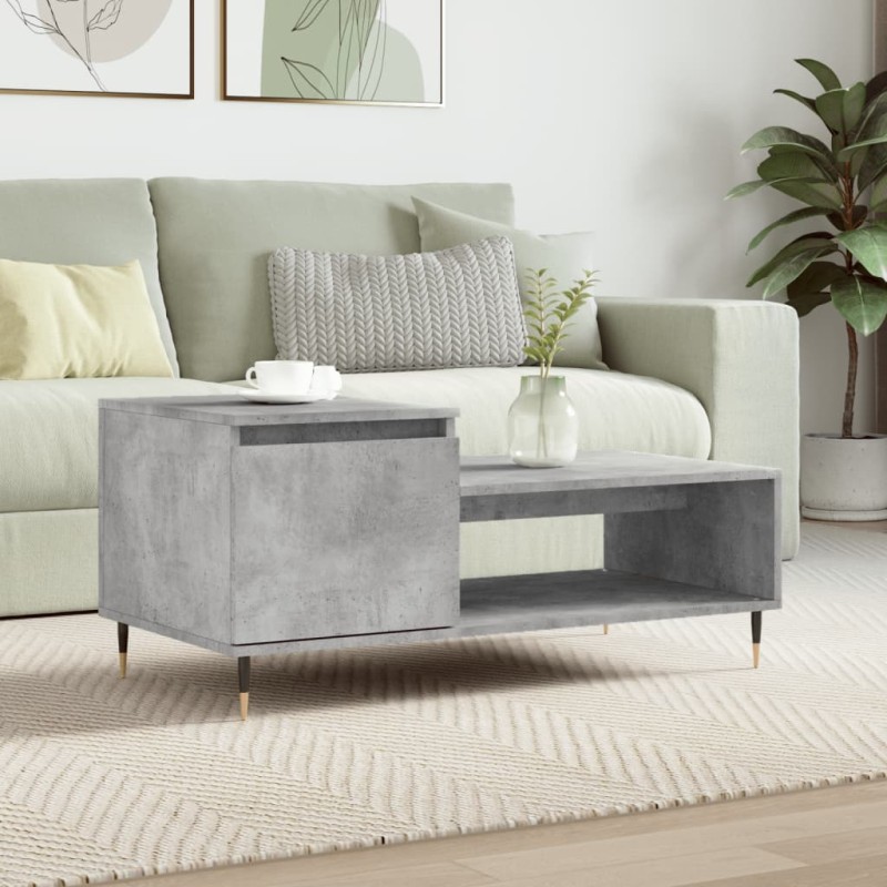 vidaXL Couchtisch Betongrau 100x50x45 cm Holzwerkstoff vidaXL Couchtisch Betongrau 100x50x45 cm Holzwerkstoff