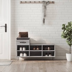 vidaXL Schuhregal Grau Sonoma 102x36x60 cm Holzwerkstoff