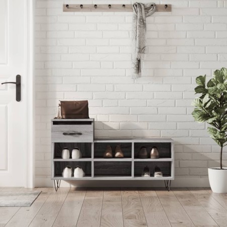 vidaXL Schuhregal Grau Sonoma 102x36x60 cm Holzwerkstoff