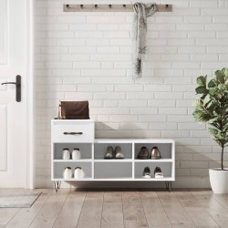 vidaXL Schuhregal Weiß 102x36x60 cm Holzwerkstoff