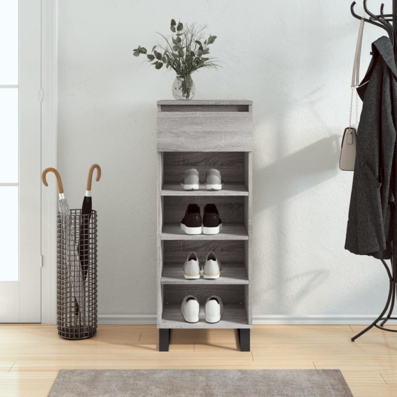 vidaXL Schuhschrank Grau Sonoma 40x36x105 cm Holzwerkstoff vidaXL Schuhschrank Grau Sonoma 40x36x105 cm Holzwerkstoff