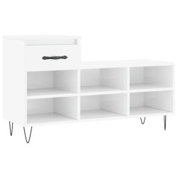 vidaXL Schuhregal Hochglanz-Weiß 102x36x60 cm Holzwerkstoff