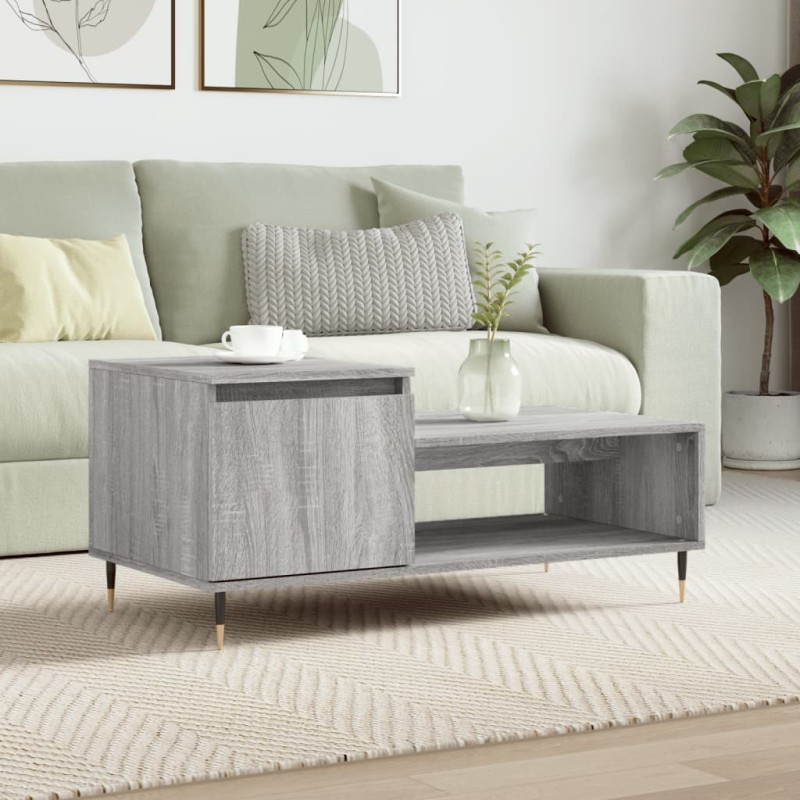 vidaXL Couchtisch Grau Sonoma 100x50x45 cm Holzwerkstoff vidaXL Couchtisch Grau Sonoma 100x50x45 cm Holzwerkstoff